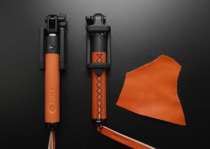 開了 酷皮coolp自拍桿 手工真皮 線控充電式 便攜自拍器 線控牛仔